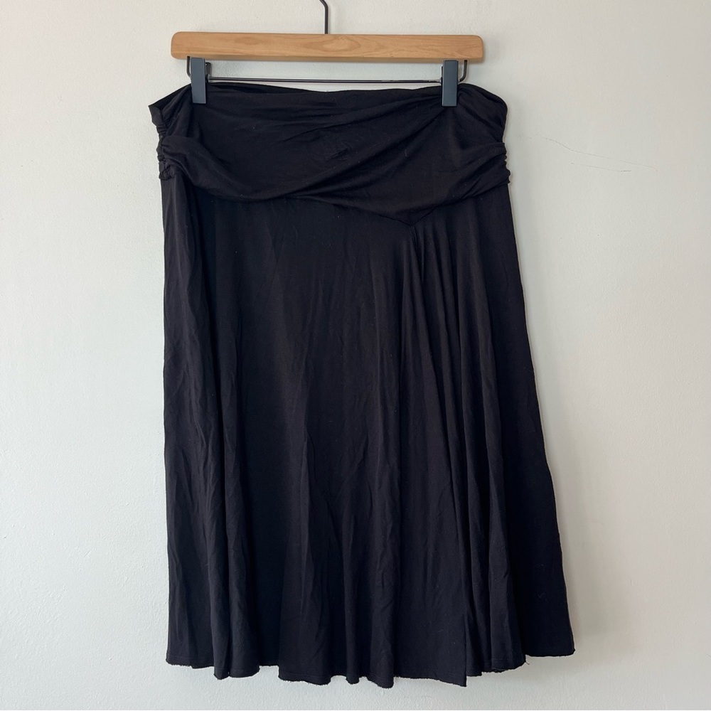 Sophie Max Black Lightweight Ruched‎ Skirt Large